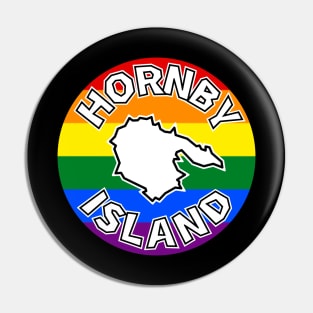 Hornby Island Gay Pride - Rainbow Flag - Round Circle - Hornby Island Pin