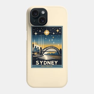 Vintage Retro Travel - Starry Night Over Sydney Phone Case