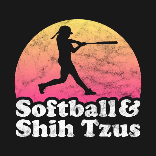 Softball and Shih Tzus Gift for Softball Player and Dog Lover by JKFDesigns