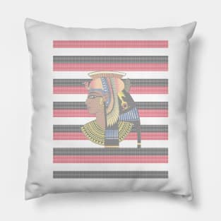 Faux Knitted Cleopatra , Egyptian Flag Colors In the Ground Pillow