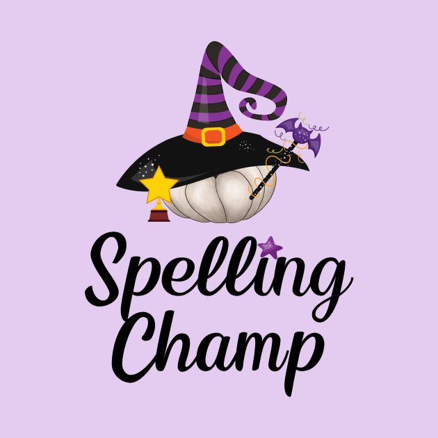 Witch Gift Funny Halloween Spelling Champ Pumpkin Witch Hat Wicca Pagan by InnerMagic