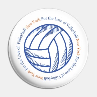 NEW YORK - For The Love of Volleyball (Blue & Orange) Pin