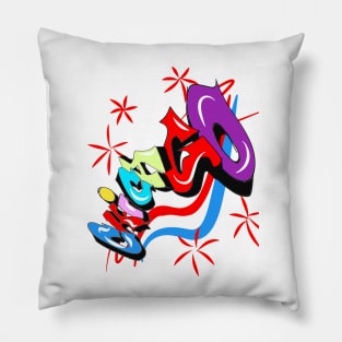 Chicago Graffiti for 4th of July celebration Pillow