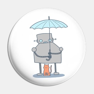 Robot and cat Pin