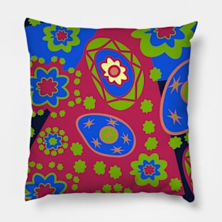 Floral pattern with leaves and flowers paisley style Pillow