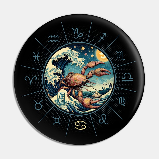 ZODIAC Cancer - Astrological CANCER - CANCER - ZODIAC sign - Van Gogh style - 9 Pin by ArtProjectShop