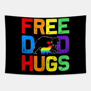 LGBTQ Bear Free Dad Hugs Proud Ally Flag Pride Tapestry