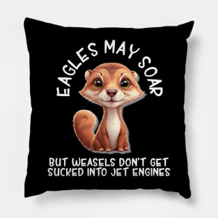 Cute Cartoon Weasel T-Shirt with Funny Saying Pillow