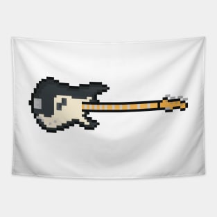 Pixel Black Precision Bass Guitar Tapestry