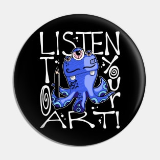 Listen to Your Art Monster with Colored Pencil Pin