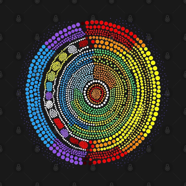 Aboriginal Art Inspired Rainbow by Mimeographics