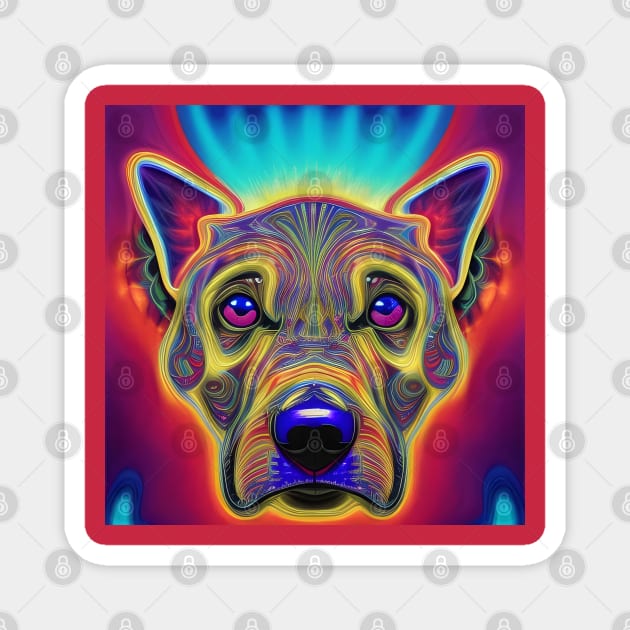 Dharma Dog (19) - Trippy Psychedelic Doggo Magnet by TheThirdEye