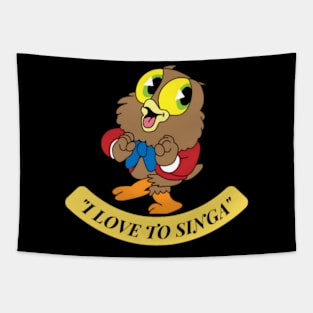 Owl Jolson I love to Singa Tapestry