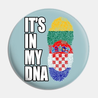 Lithuanian And Croatian Mix Heritage DNA Flag Pin