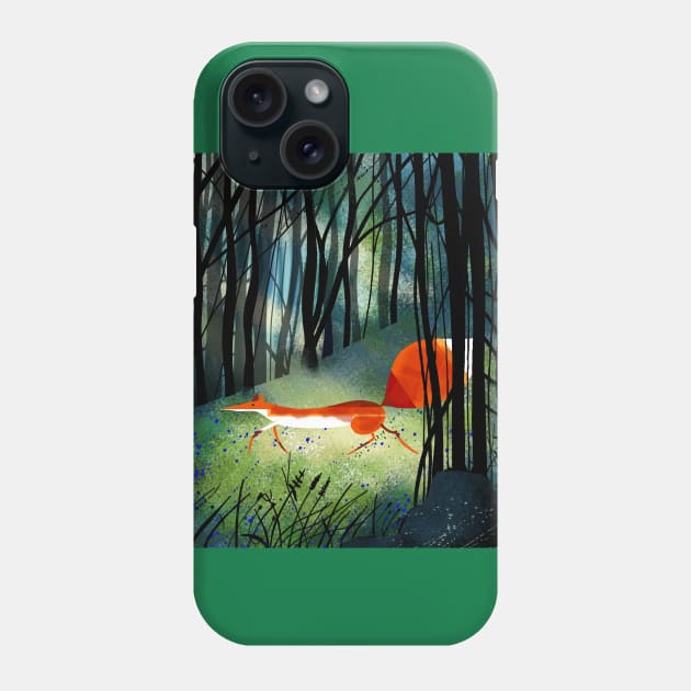 Red Fox in Forest Phone Case by Scratch