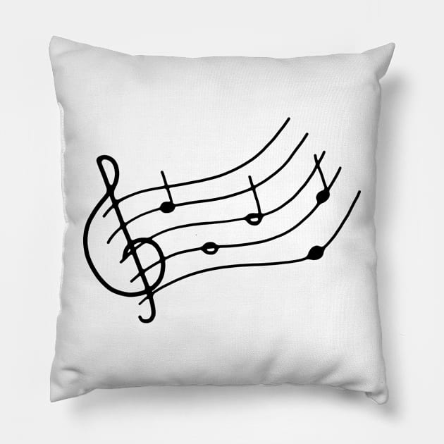 Music Notes Staff Pillow by murialbezanson