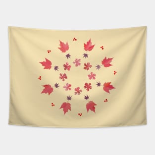 Maple Leaf Circle Tapestry