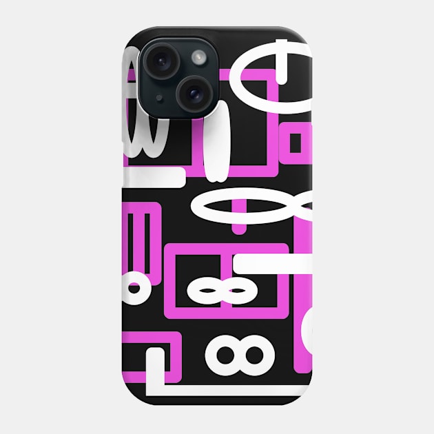 Pink  and black geometric abstract art desig Phone Case by VICTIMRED