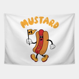 Hot Dog Race Mustard Tapestry