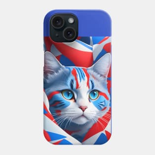 Red White And Blue Cat Phone Case