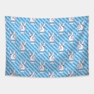 Girl Peace Hand Stripes Pattern Tapestry