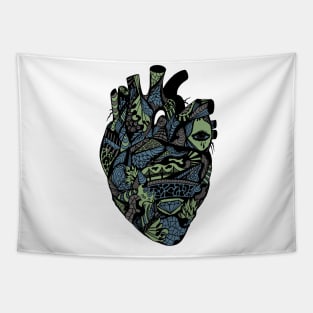 Mellow Cool Transparent Heart Tapestry