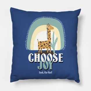 Choose Joy Fun Cute giraffe Pillow