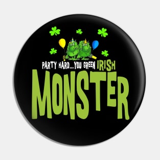 Green Irish Monster Pin