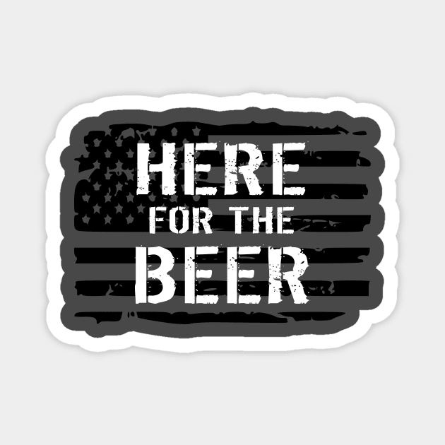 Here For The Beer Distressed Flag Magnet by LaurenElin