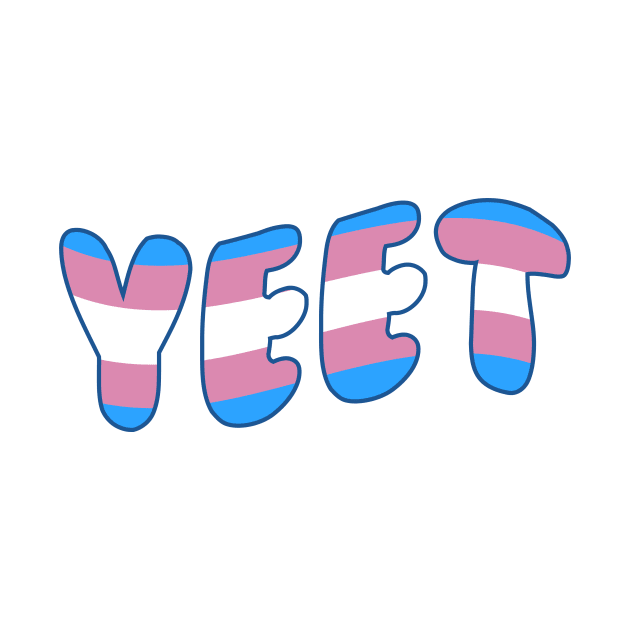 Trans Pride Yeet Transgender Pride Flag Colors Funny LGBTQ Yeet Meme by graphicbombdesigns