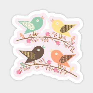 Four birds Magnet