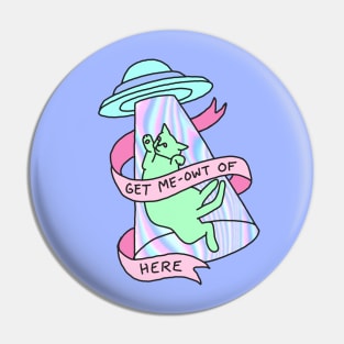 UFO cat alien introvert pastel grunge 99s hologram xfiles Pin