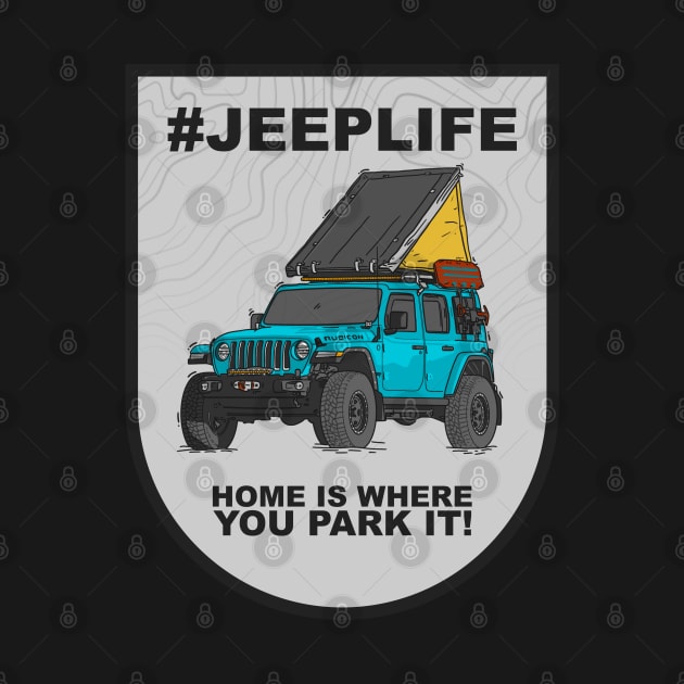 Jeep Life Jeep Wrangler Offroad 4x4 - Ocean Blue by 4x4 Sketch