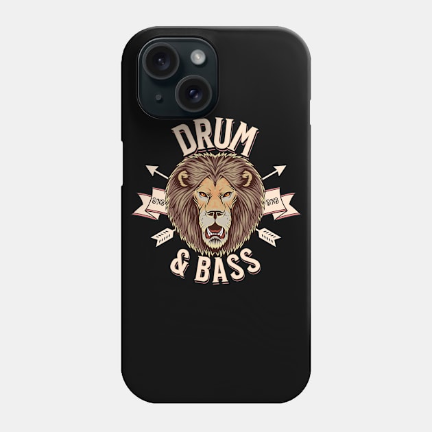 DRUM AND BASS - Lion Face Phone Case by DISCOTHREADZ 