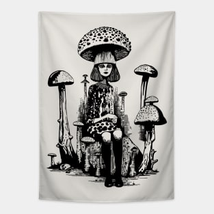 Mushroom Witch Tapestry