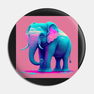 Vapor Wave Elephant Pin