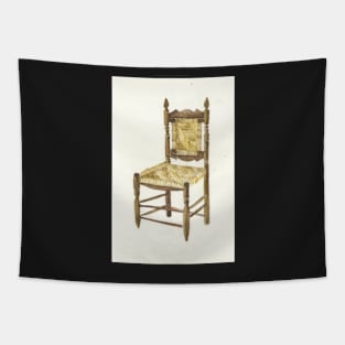 Woven Seat Wooden Chair Watercolor Tapestry