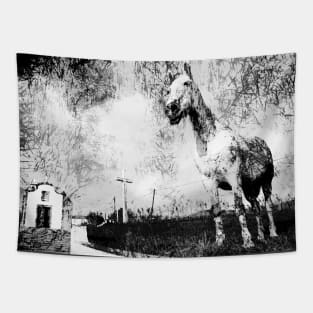 Grunge horse artwork Tapestry