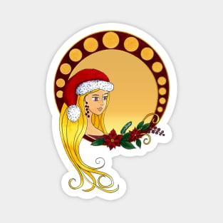 Lady Christmas Magnet