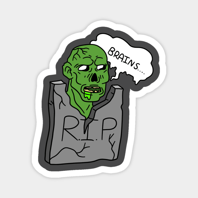 Headstone Zombie Magnet by saradaboru