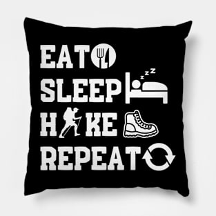 Hiker Gift Eat Sleep Hike Repeat Pillow