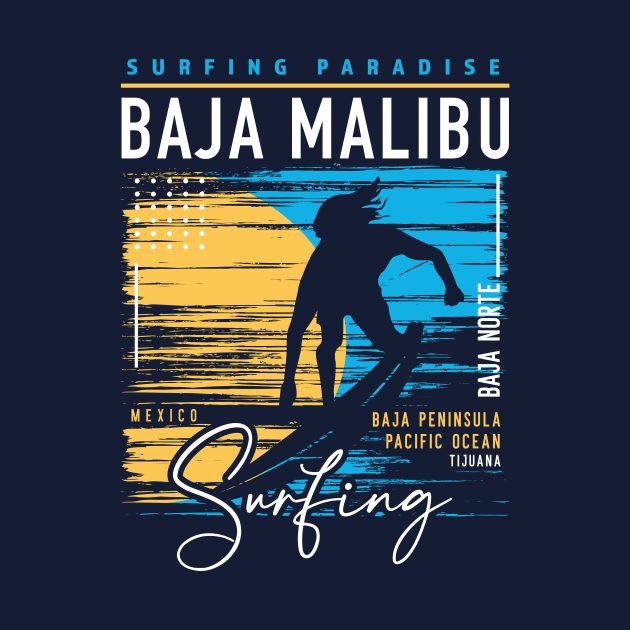 Baja Malibu Baja Norte Mexico Surfing // Retro Surf Design by SLAG_Creative