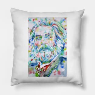 WALT WHITMAN watercolor portrait .2 Pillow