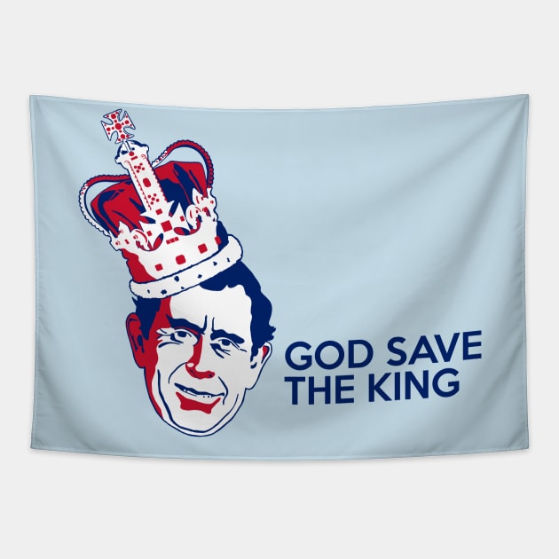 King Charles III - God Save The King (wide) Tapestry by Slabafinety