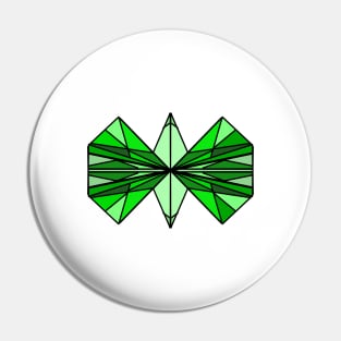 Emerald geometrical butterfly Pin