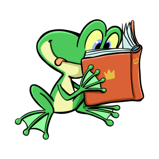 green frog reads fairy tales from a book T-Shirt