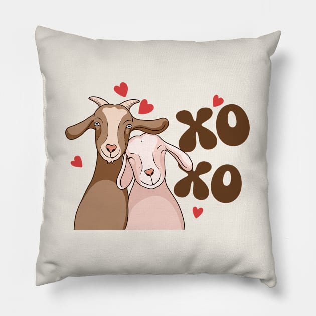Xoxo Goats Love Pillow by Nessanya