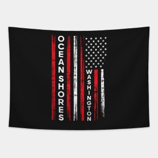 OCEAN SHORES WASHINGTON USA FLAG DISTRESSED Tapestry