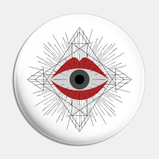 Surreal eye in the mouth Pin