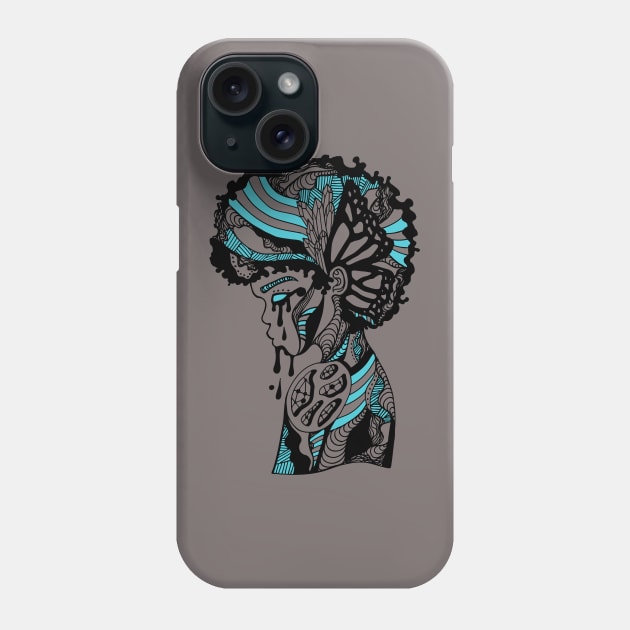 Blue Grey Beauty In struggle Phone Case by kenallouis